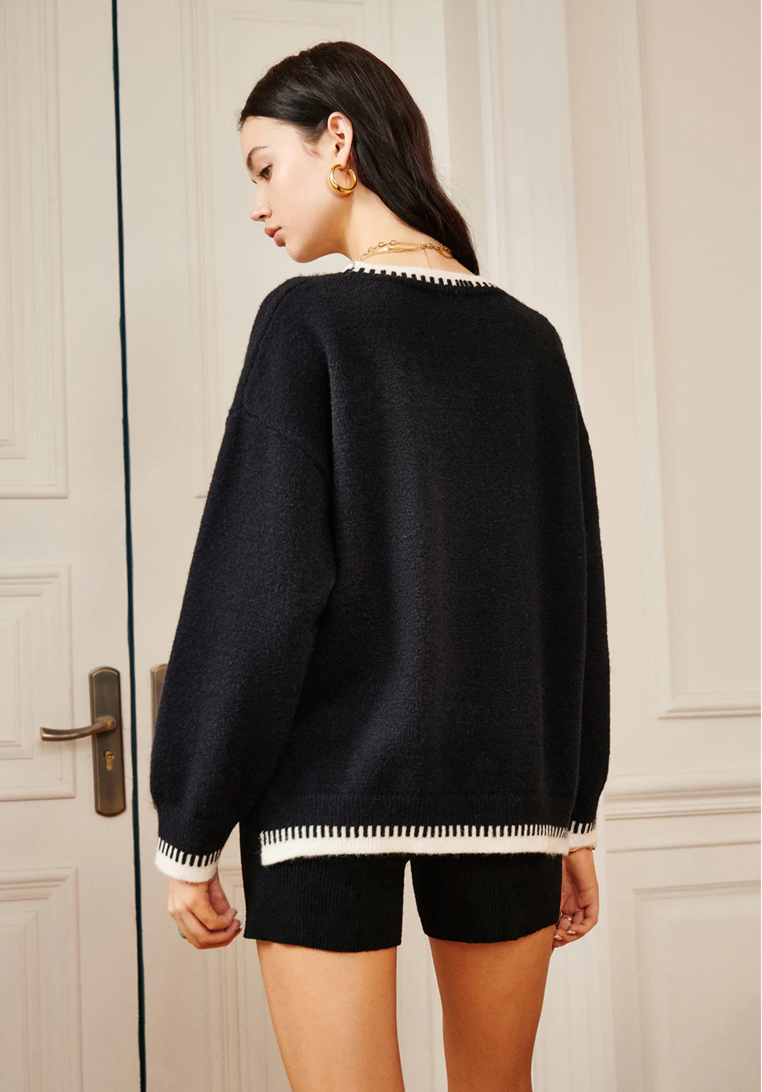 Geborduurde Trim Knit Sweater®